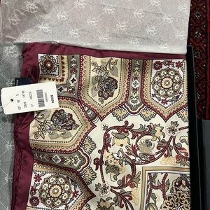 Brooks Brothers Silk Floral Paisley Scarf-Purple/White